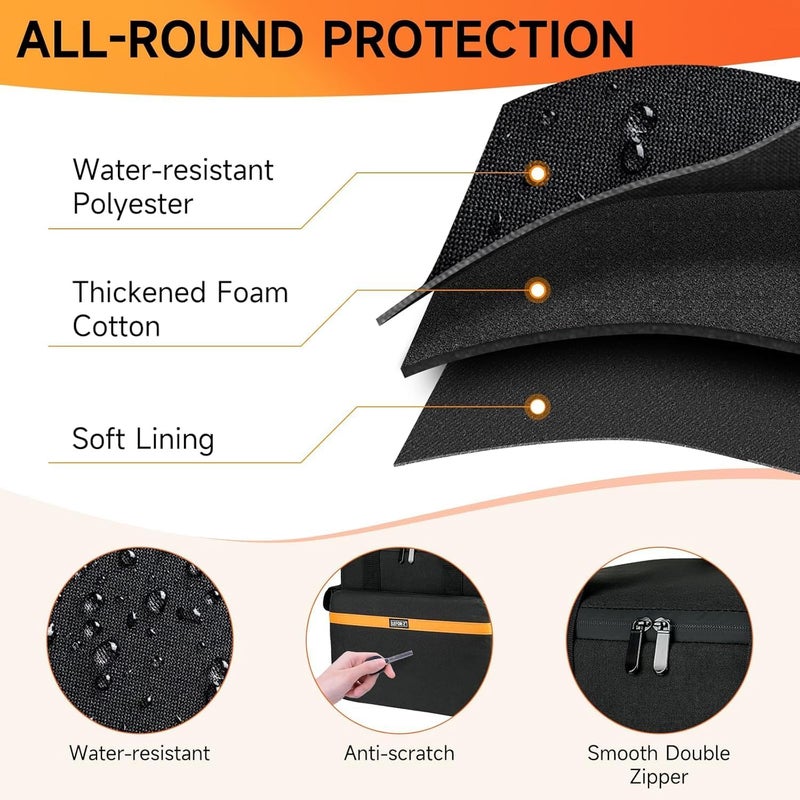 LEFORZ Carrying Case Compatible with Jackery Explorer 240/300/160/GOLABS R300/Anker 521 Portable Power Station,Waterproof Travel Storage Bag with Multiple Pockets for Charging Cable and Accessories(Bag Only) - Image 5